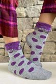 Laundry B Terry & Wool Luxury Socks Dotty Amethyst Grey